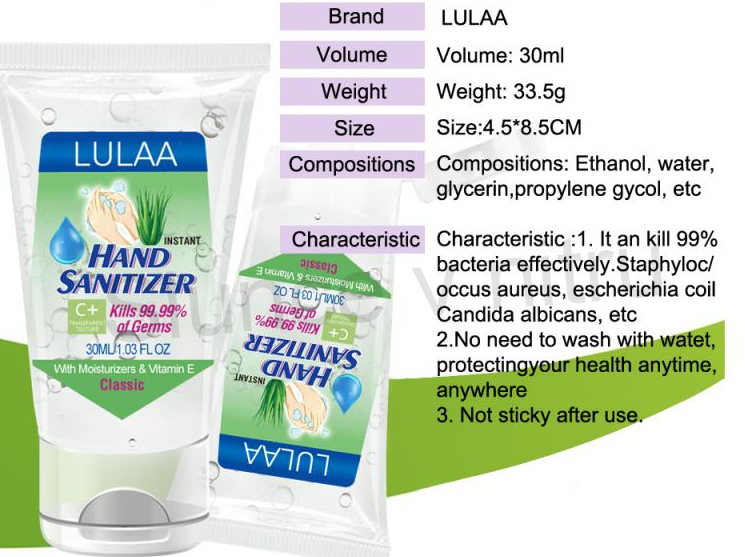 Dezinfekční antibakteriální alkoholový gel na ruce 99,99% / 30 ml ( G41)