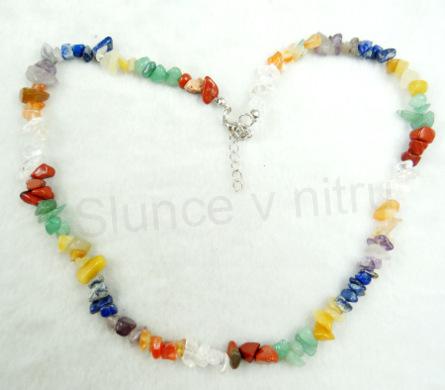 Čakrový minerální náhrdelník z přírodních zlomků (BD125)