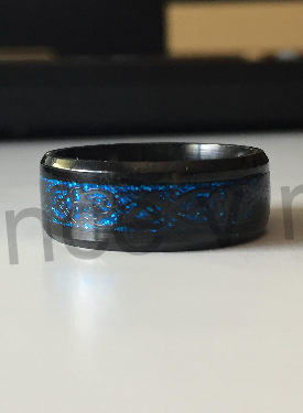 Pánský černý prsten z chirurgické oceli a karbitu wolframu (BP283)