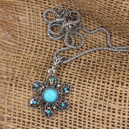 Postříbřená Tyrkenitová etnická souprava šperků (BS34) 