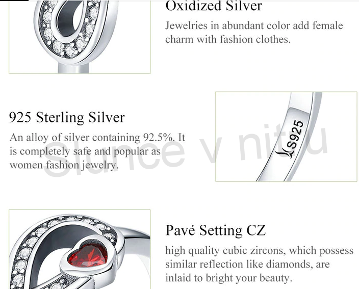 Postříbřený Královský prsten srdce v nekonečnu (BE129)