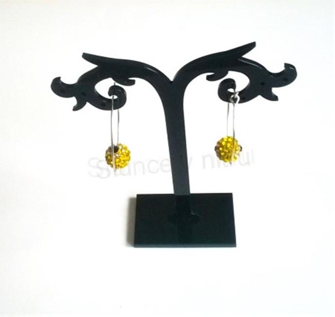 Stříbrné náušnice kruhy Swarovski korálek modré (BB278)