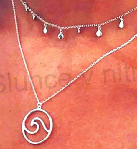 Vícevrstvý náhrdelník s ozdobami (BD218)