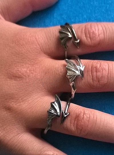 Otevřený dračí prsten barva platinová (BP127)