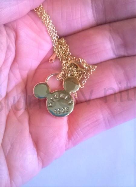 Pozlacený náhrdelník z chirurgické oceli Micky Mouse (BD255)