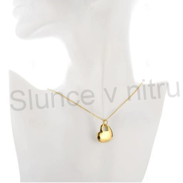 Pozlacený náhrdelník z chirurgické oceli Srdce v Srdci (BD256)