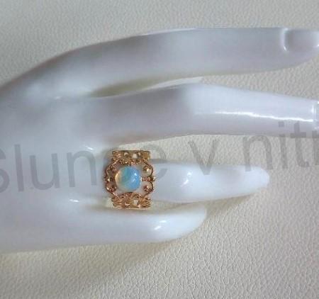 Nastavitelný ozdobný minerální prsten Opalit (X434)