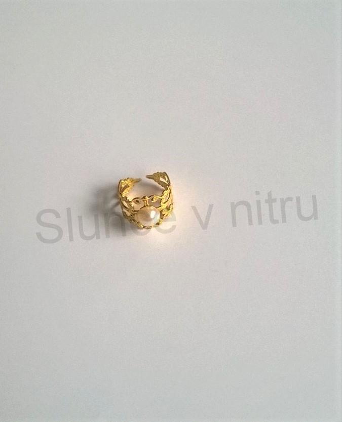 Nastavitelný ozdobný pozlacený prsten s Perlou (BP33)