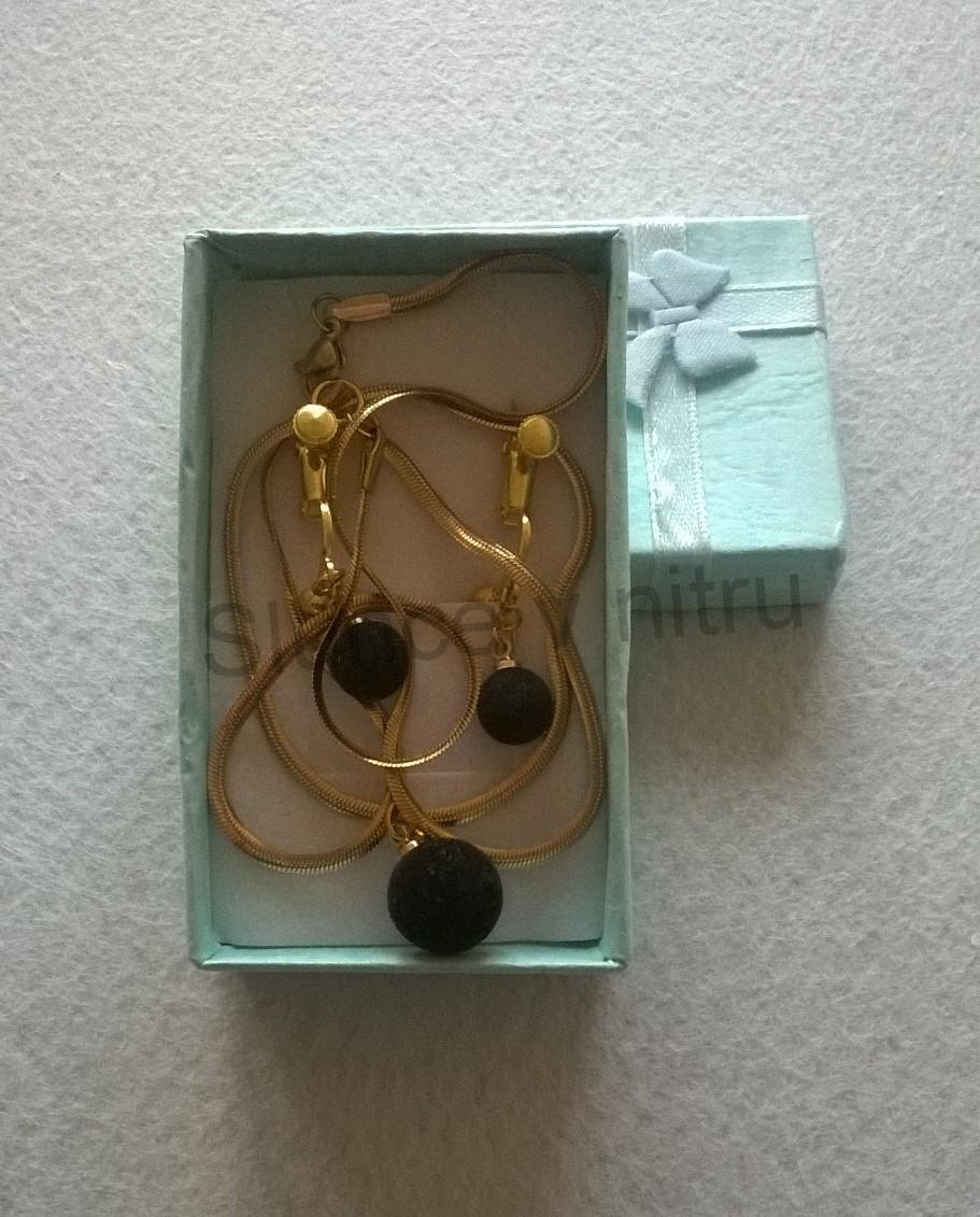 Pozlacená luxusní souprava šperků z chirurgické oceli (BS83)