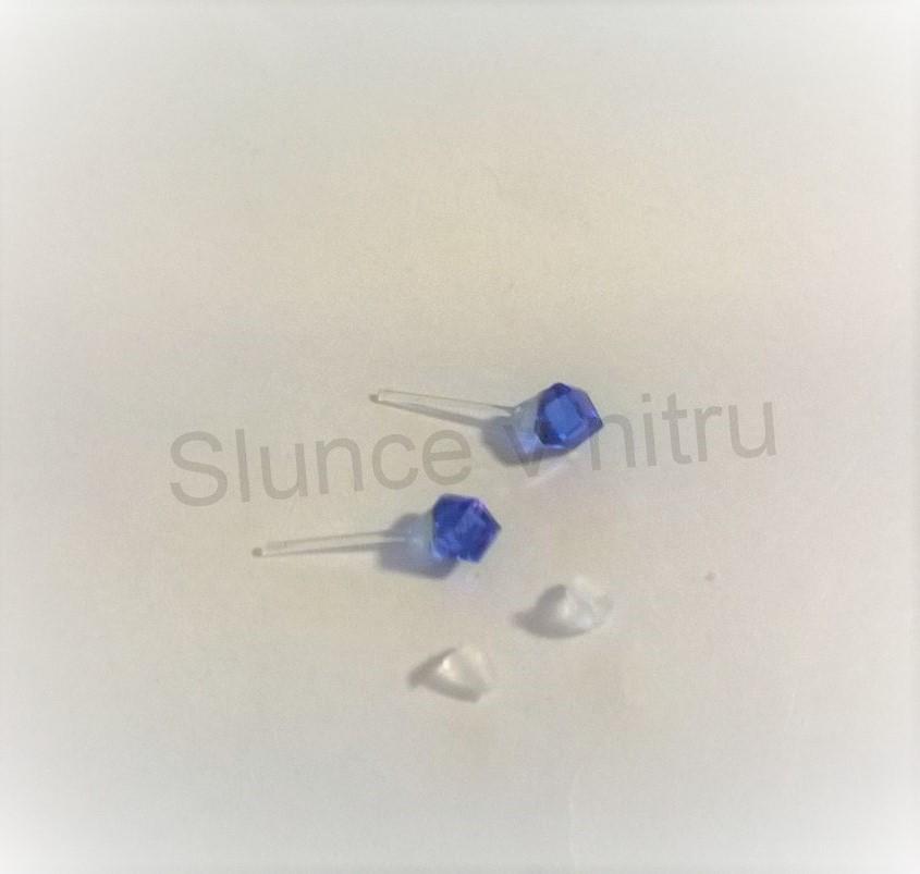 Hypoalergení náušnice kostka křišťálové žluté (BB423)