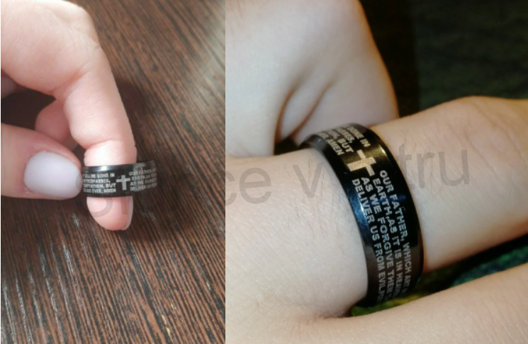 Prsten z titánové oceli kříž (BP173)