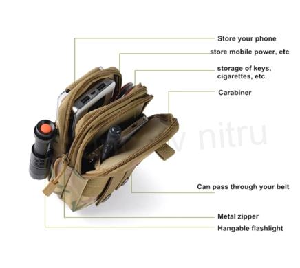 Vojenská taktická taška maskovaná na opasek (H175)