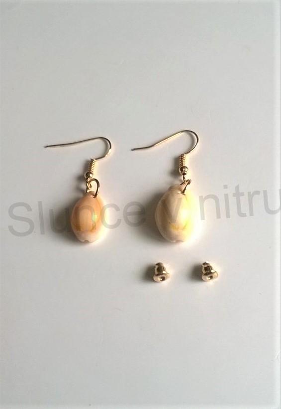 Visací náušnice mořské plody z chirurgické oceli pravá mušle (BB494)