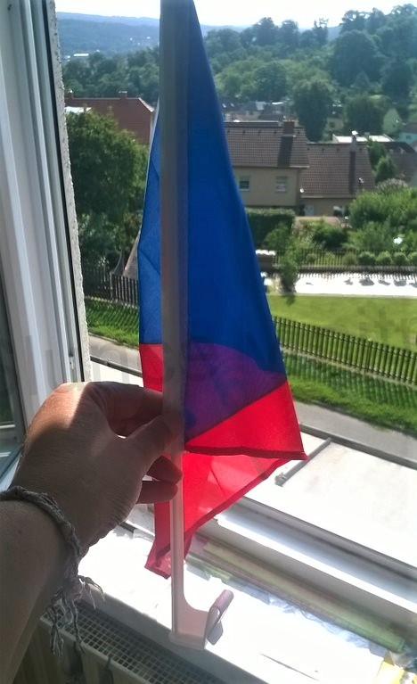Vlajka na auto česká republika s držákem 30 x 47 x 45 cm (E333)