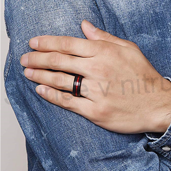 Pánský černý prsten z chirurgické oceli (BP330)