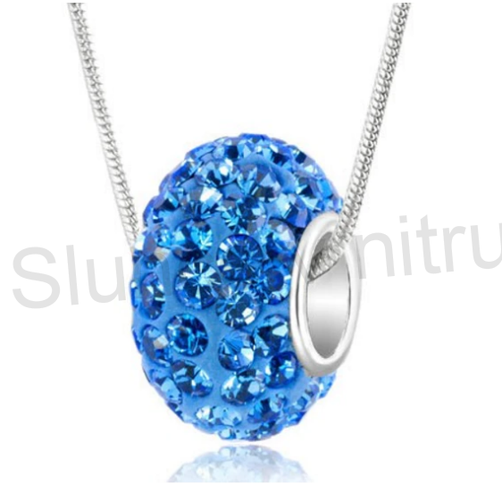 Postříbřený hadí řetízek swarovski elements modrý (BD408)