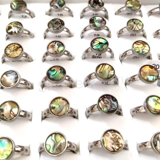 Prsten přírodní mušle Abalone/Paua Shell velikost 64 (BP332)