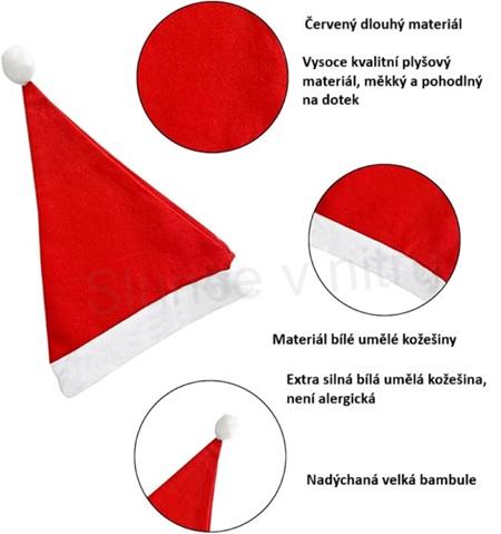 Vánoční čepice pro dospělé, děti 28 x 37 cm (E386)