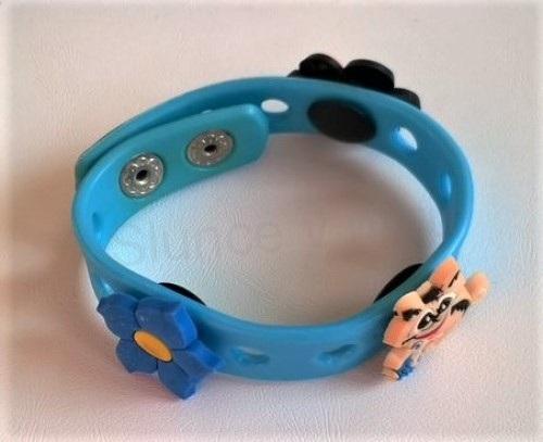 Dětský silikonový náramek s ozdůbkami zelený (BC104)