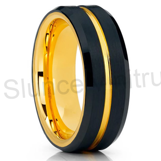 Pánský černý prsten z chirurgické oceli (BP339)