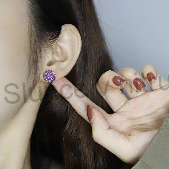 Puzetové náušnice z chirurgické oceli měnicí (BB416)