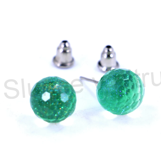 Puzetové náušnice resin krystal měnicí barvu broušené (BB514)