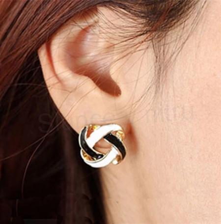 Puzetové náušnice uzel - barevné (BB525)