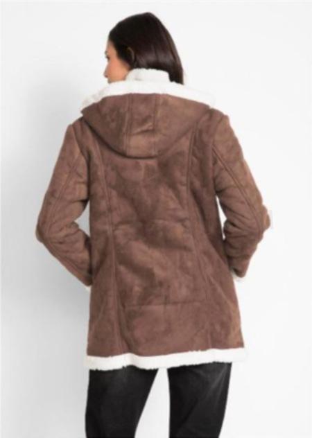 Moderní kabát, bunda s kožešinou velikost 48 (K127)