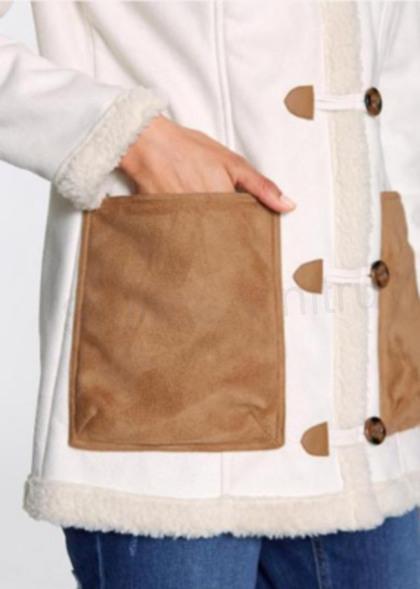 Moderní kabát, bunda s kožešinou velikost 48 (K130)