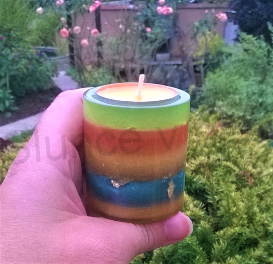 Orgonitová vázička- svícen duhový 5,6x5,1 cm (PP134)