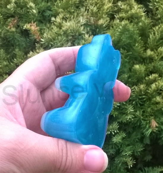 Orgonitový medvídek modrý 3D 7,6x4,5x3 cm (PP136)
