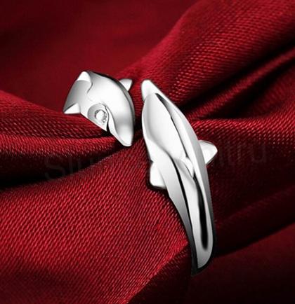 Otevřený prsten s delfíny (BP366)