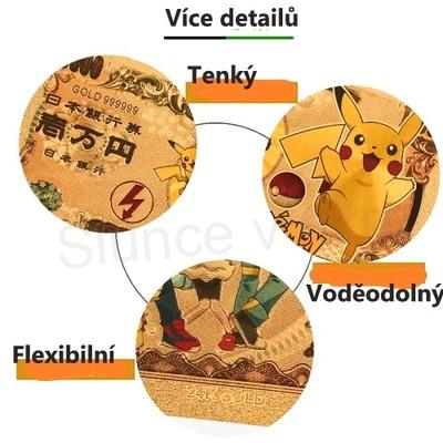 Pozlacená bankovka Pokemon - plaketa - 1 (MA18)