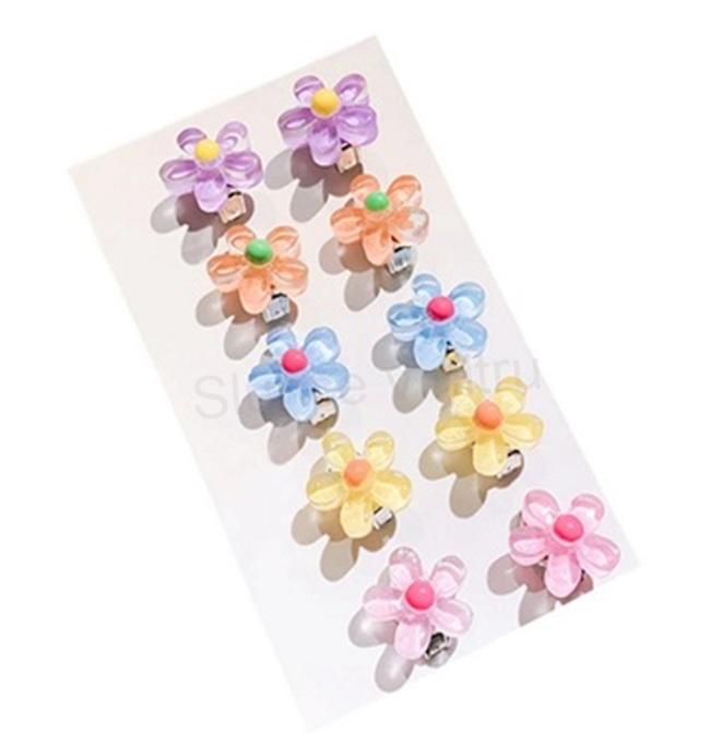 Náušnice klipsy kytička fialová číslo 1 (BB589)