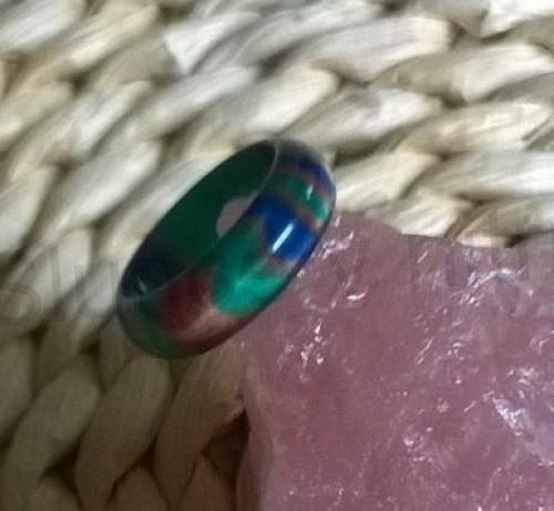 Hladký prsten z pryskyřice modrozelený | velikost 62 (PP168)