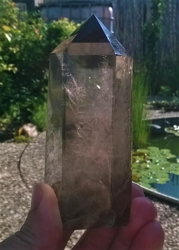 Záhněda broušená špice s duhami 300 g (Brazílie) (X1062)