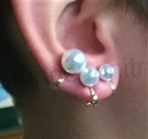 Náušnice klipsy bilé perly 10 mm (BB661)
