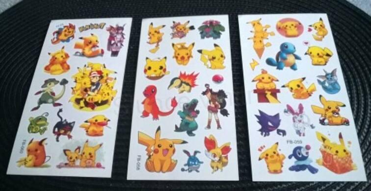 Voděodolné, dočasné tetovaní Pokemon, Pikachu (E71)