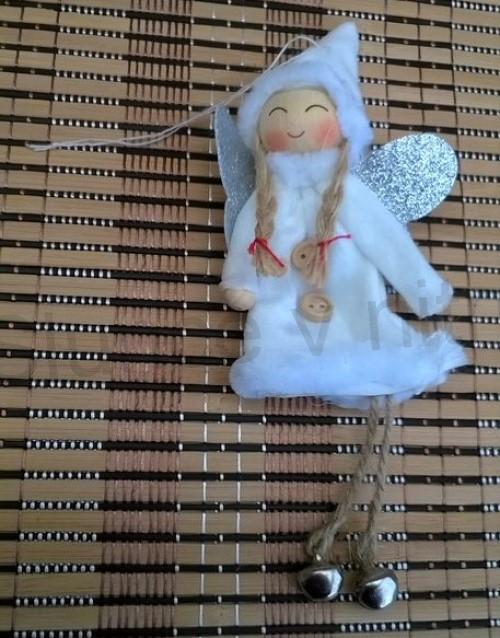 Závěsná dekorace, ozdoba Andílek, víla růžová (H386)