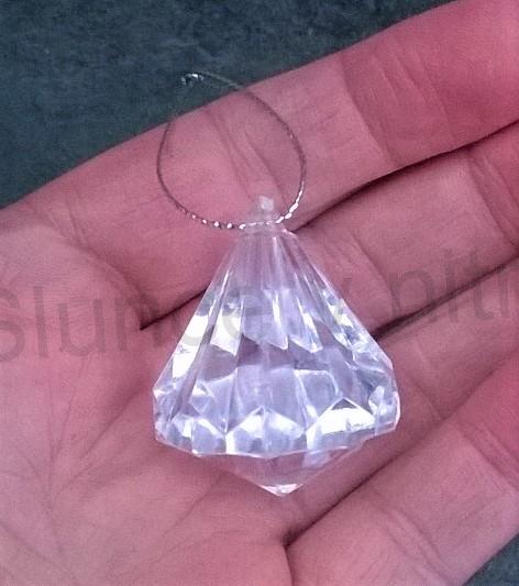 Závěsná ozdoba diamant AB - 3,7 x 3 cm (H394)