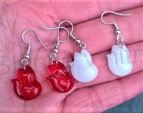 Visací náušnice Liška z Lampglas skla (BB720)