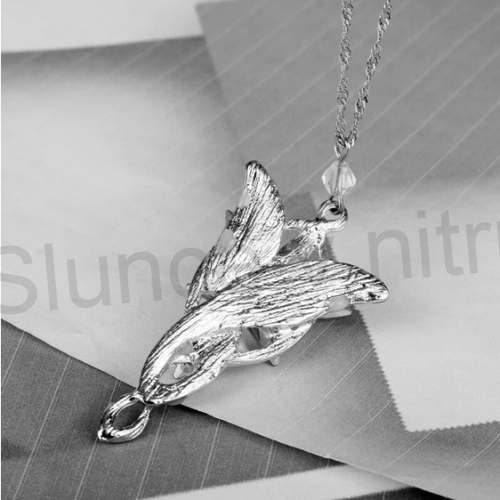 Elfí náhrdelník Arwen s přívěškem soumrak hvězda sviticí ve tmě Triquetra (BD613)