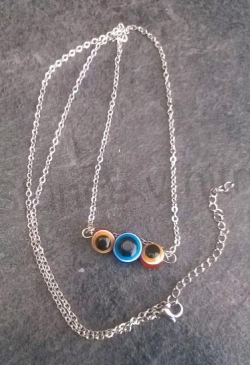 Řetízkový náhrdelník s příveškem oka, Hamsa (BD649)