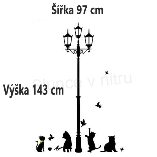 Samolepka nezbedné kočky a lampa (E688)