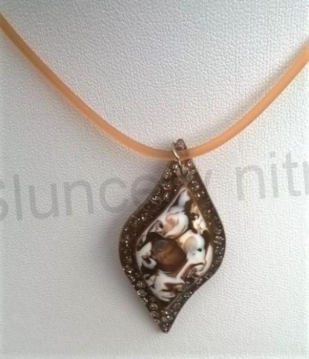 Souprava šperků s náušnicemi s čirými kamínky Ovál (BS117)