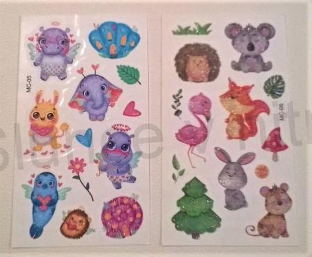 Voděodolné, dočasné tetovaní třpytivé Zviřátka číslo 10 (E812)