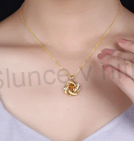 Pozlacený náhrdelník Topaz s čirými zirkony (X1711)