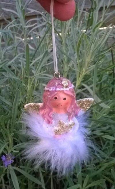 Dekorace, ozdoba Anděl, andílek s hvězdou (H456)