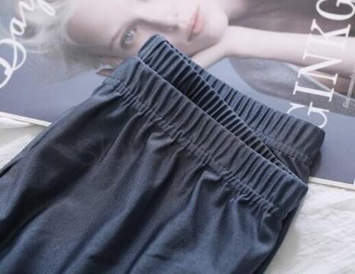 Lesklé dlouhé legíny růžové – velikost XL (K428)