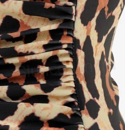Dámské Push Up jednodílné plavky výstřih do V leopard velikost L (K438)